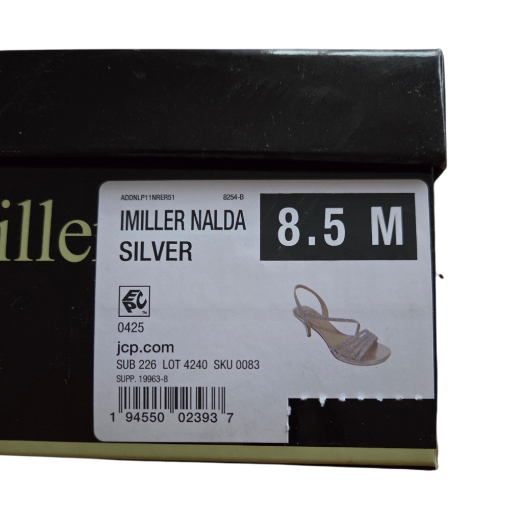 I. Miller - Elegant Silver Glitter Strappy 3" High-Heel Sandals for Women - Picture 10 of 11